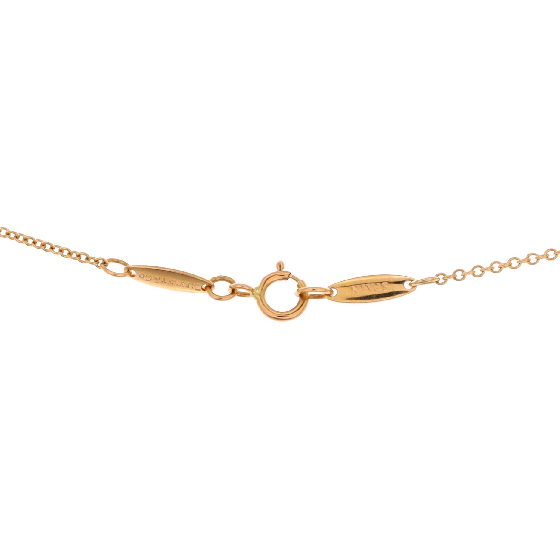 Elsa Peretti Diamonds By The Yard Pendant Necklace 18K Rose Gold and Diamond 0.17CT