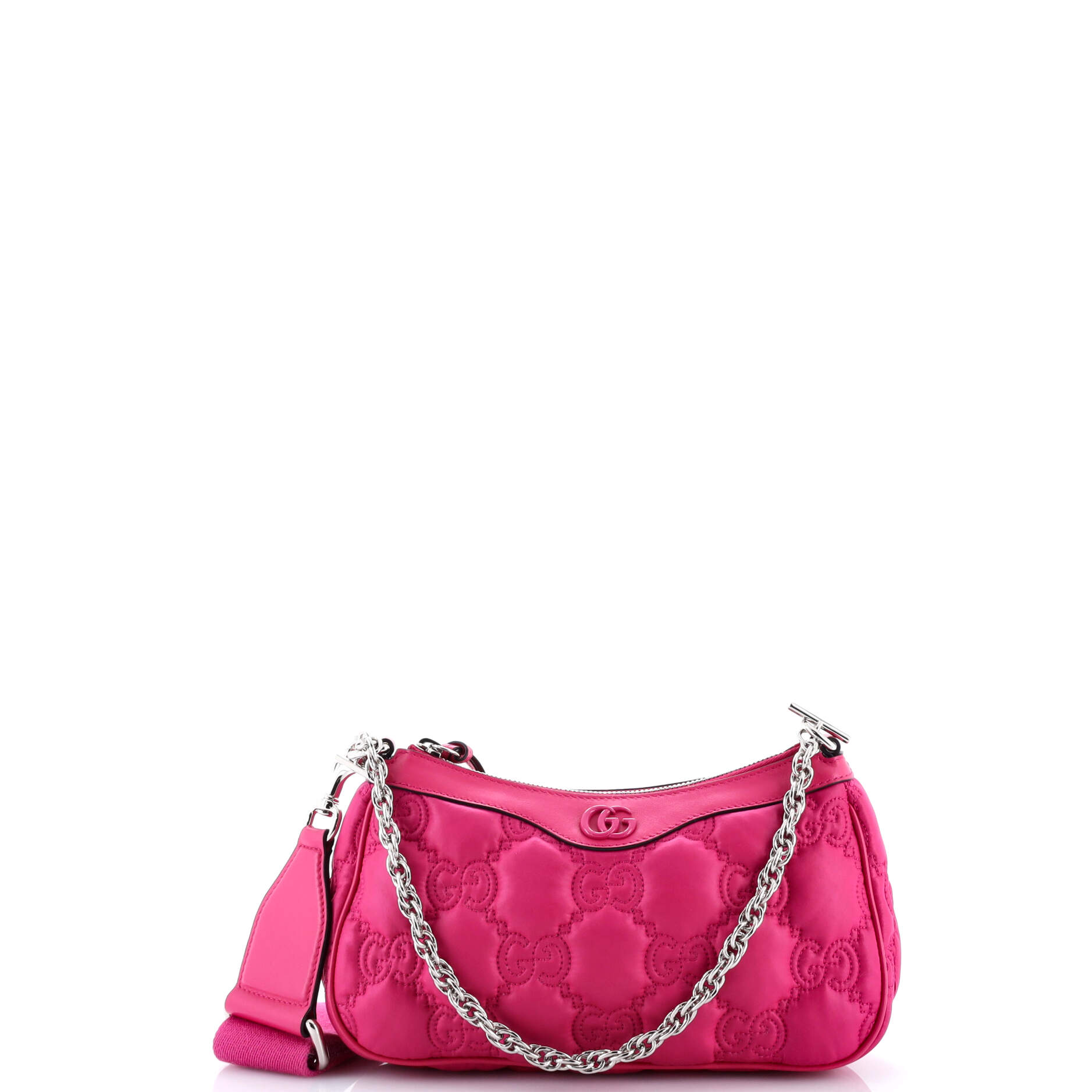 Zip Shoulder Bag GG Embossed Matelasse Nylon with Leather Mini