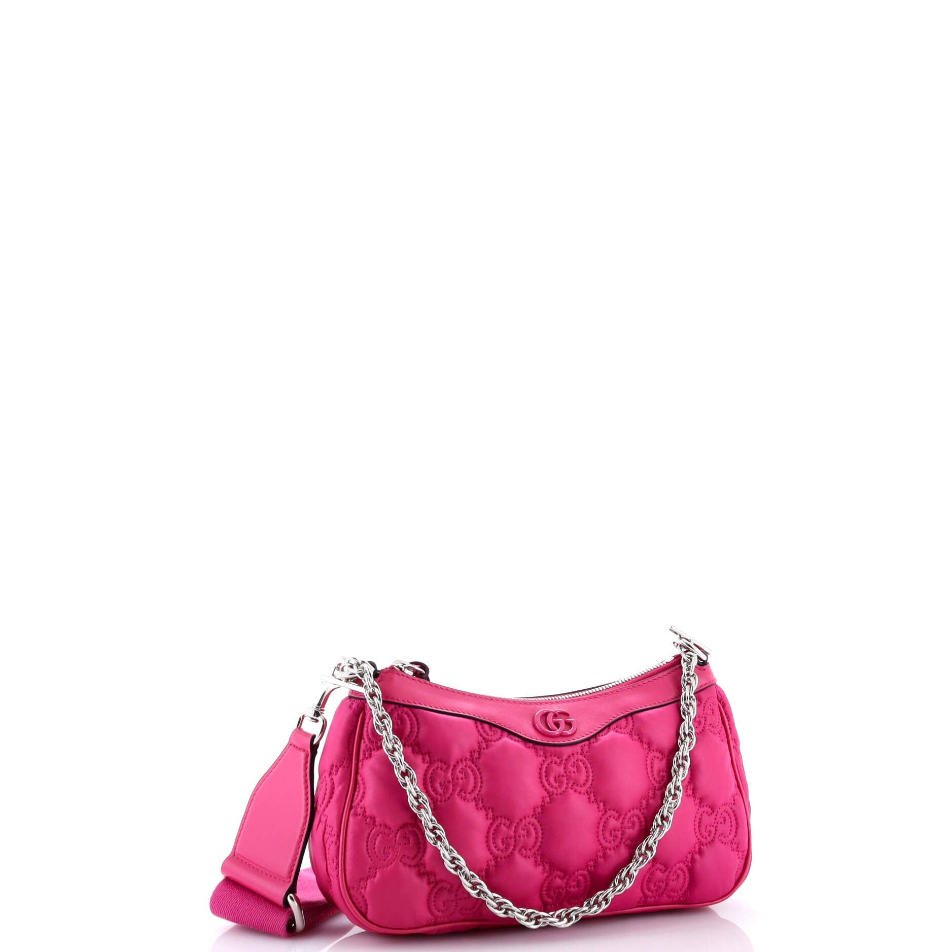 Zip Shoulder Bag GG Embossed Matelasse Nylon with Leather Mini