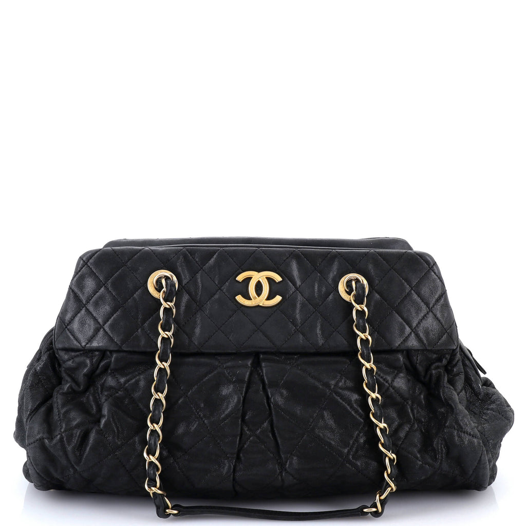 Chic Quilt Bowling Bag Quilted Iridescent Calfskin Medium