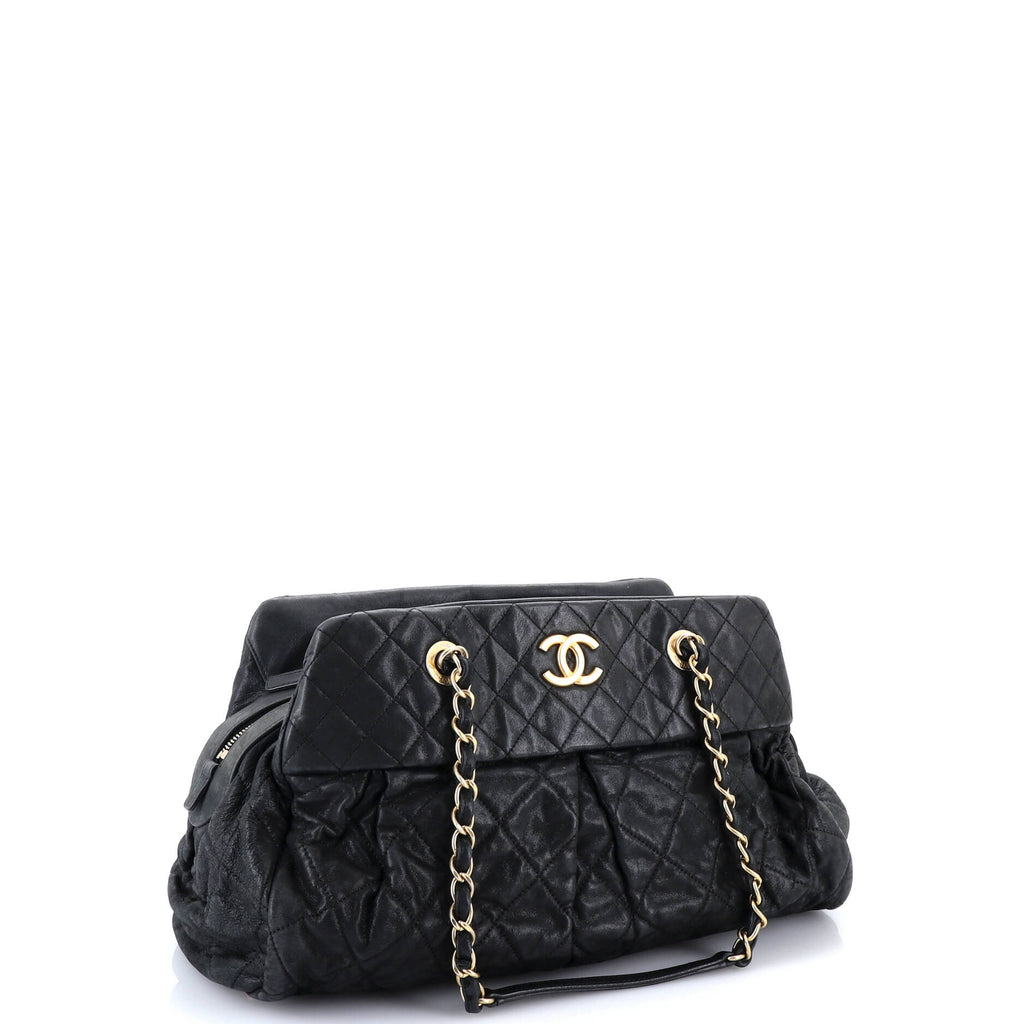 Chic Quilt Bowling Bag Quilted Iridescent Calfskin Medium