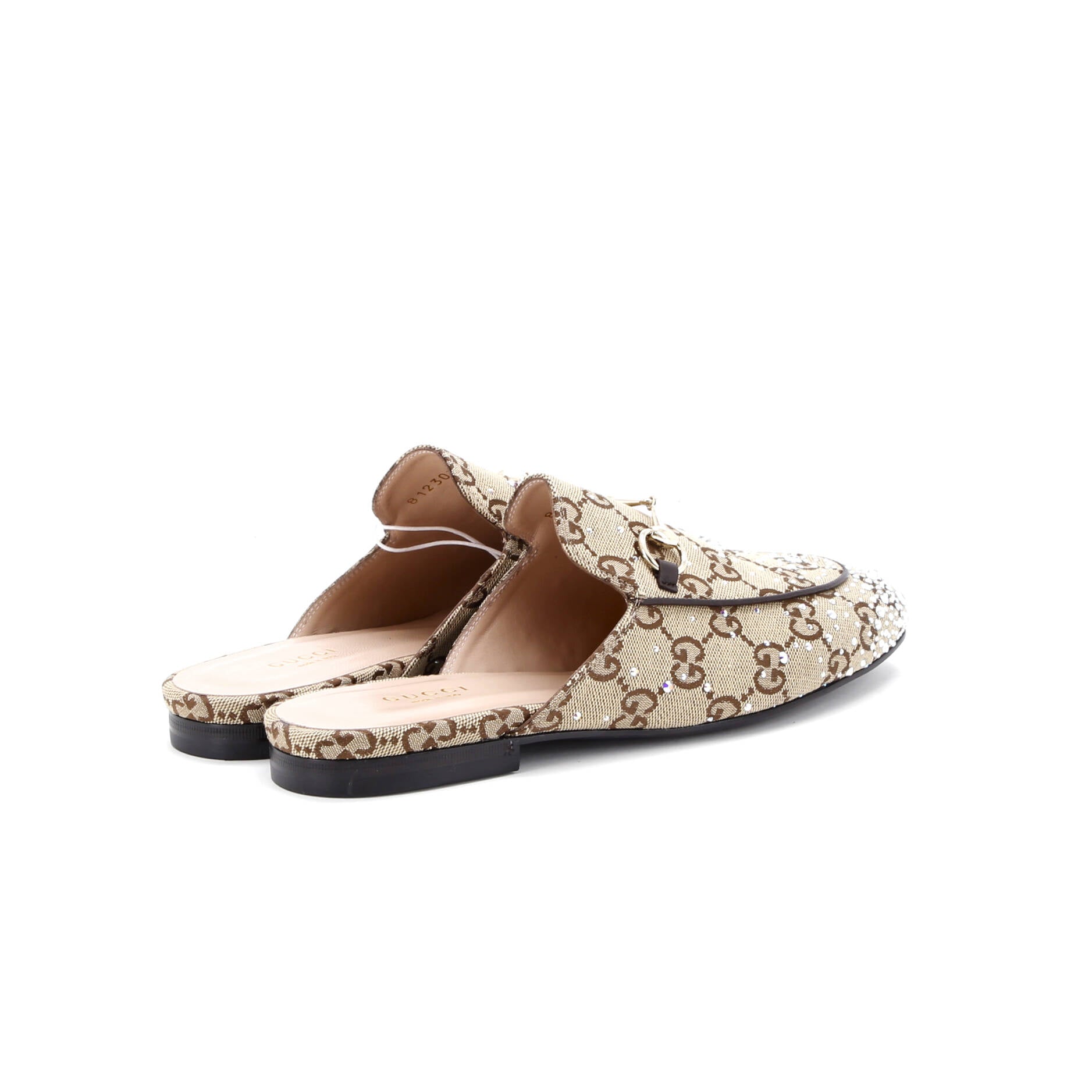 Women's Princetown Mules Crystal Embellished GG Canvas