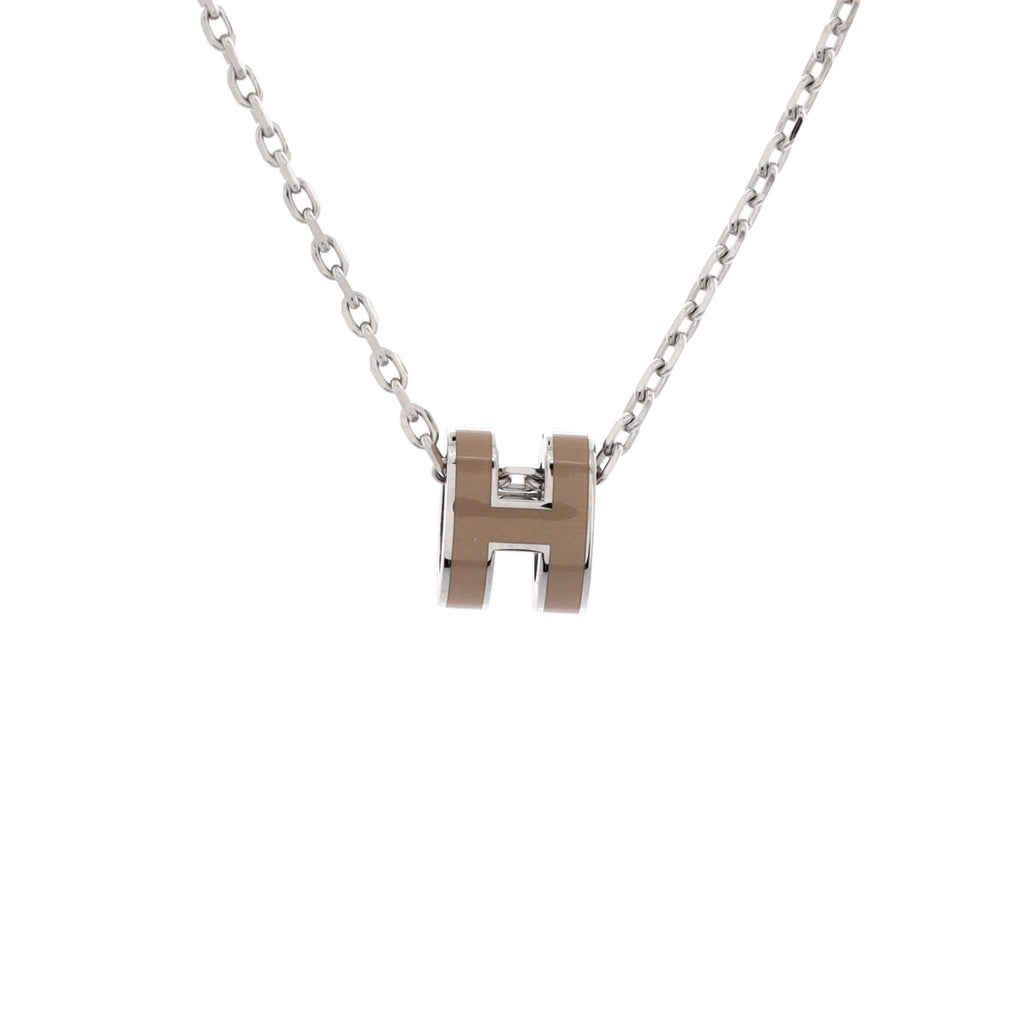 Pop H Pendant Chain Necklace Metal and Enamel Mini