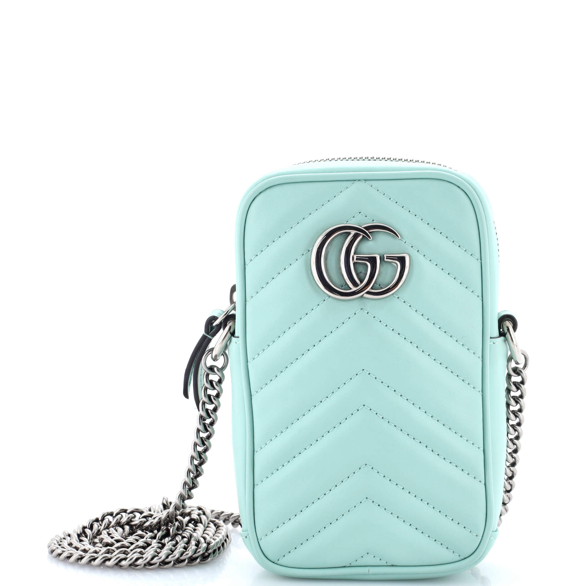 GG Marmont Vertical Phone Crossbody Bag Matelasse Leather Mini