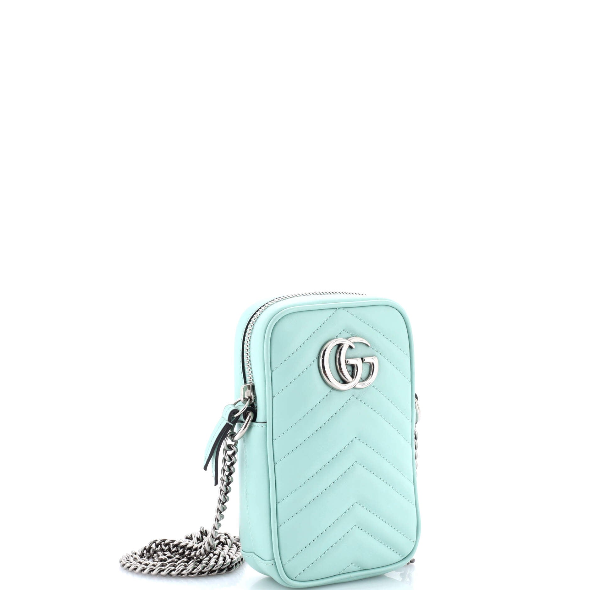 GG Marmont Vertical Phone Crossbody Bag Matelasse Leather Mini