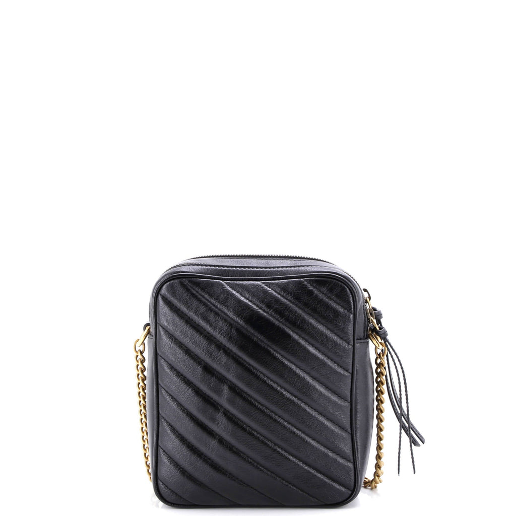 GG Marmont Double Zip Camera Bag Diagonal Quilted Leather Mini