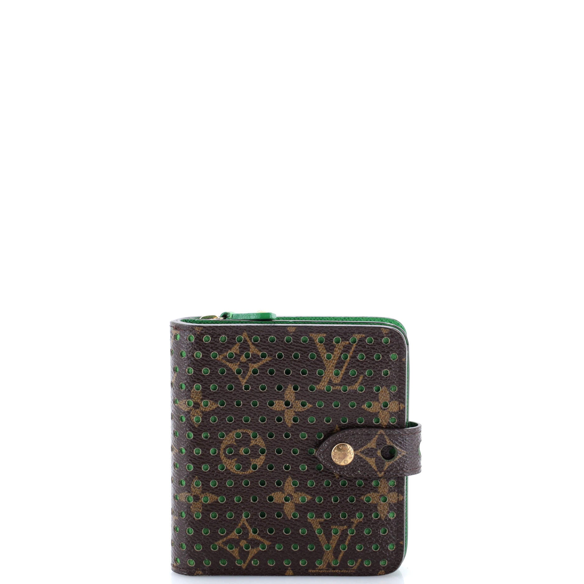 Compact Zip Wallet Perforated Monogram Canvas