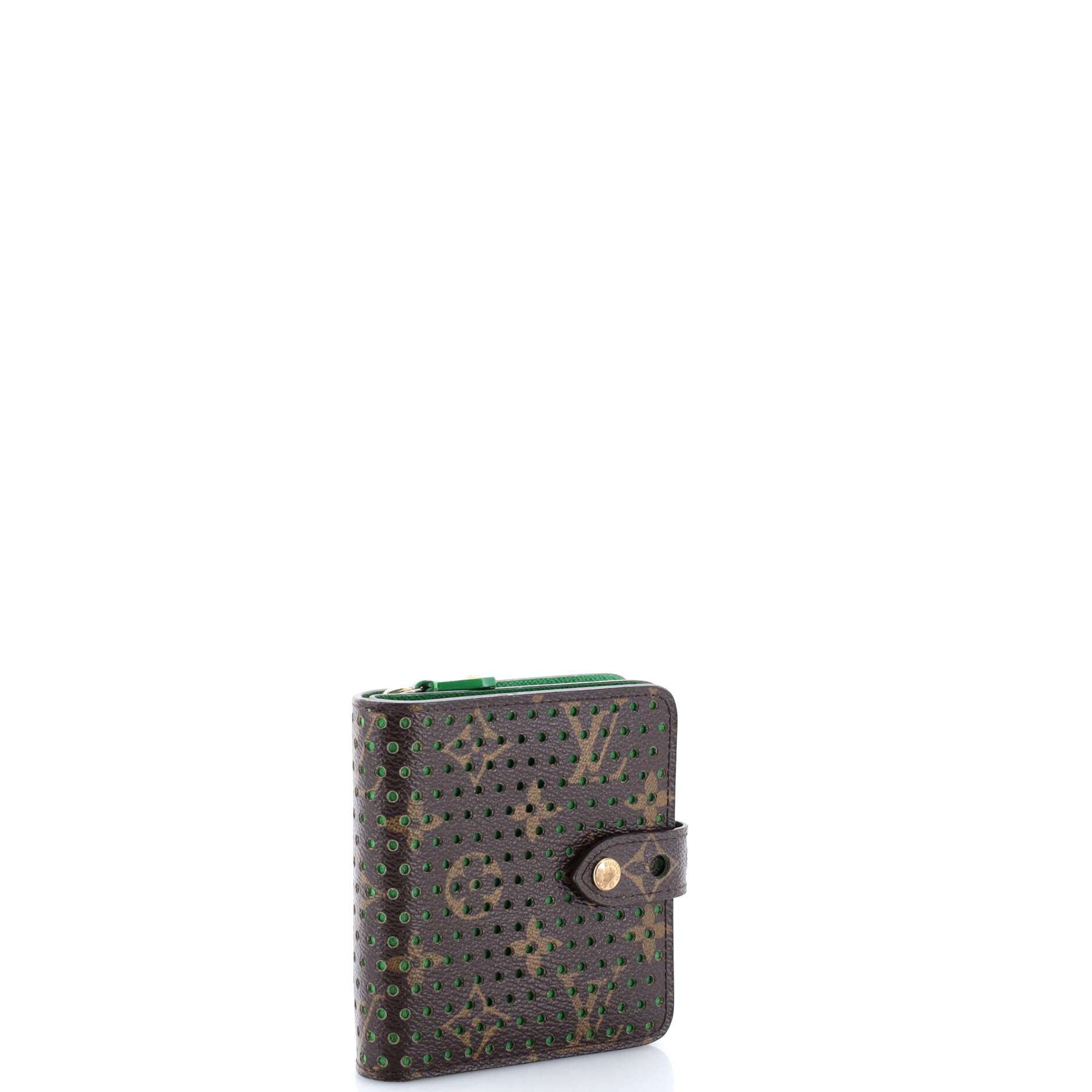 Compact Zip Wallet Perforated Monogram Canvas
