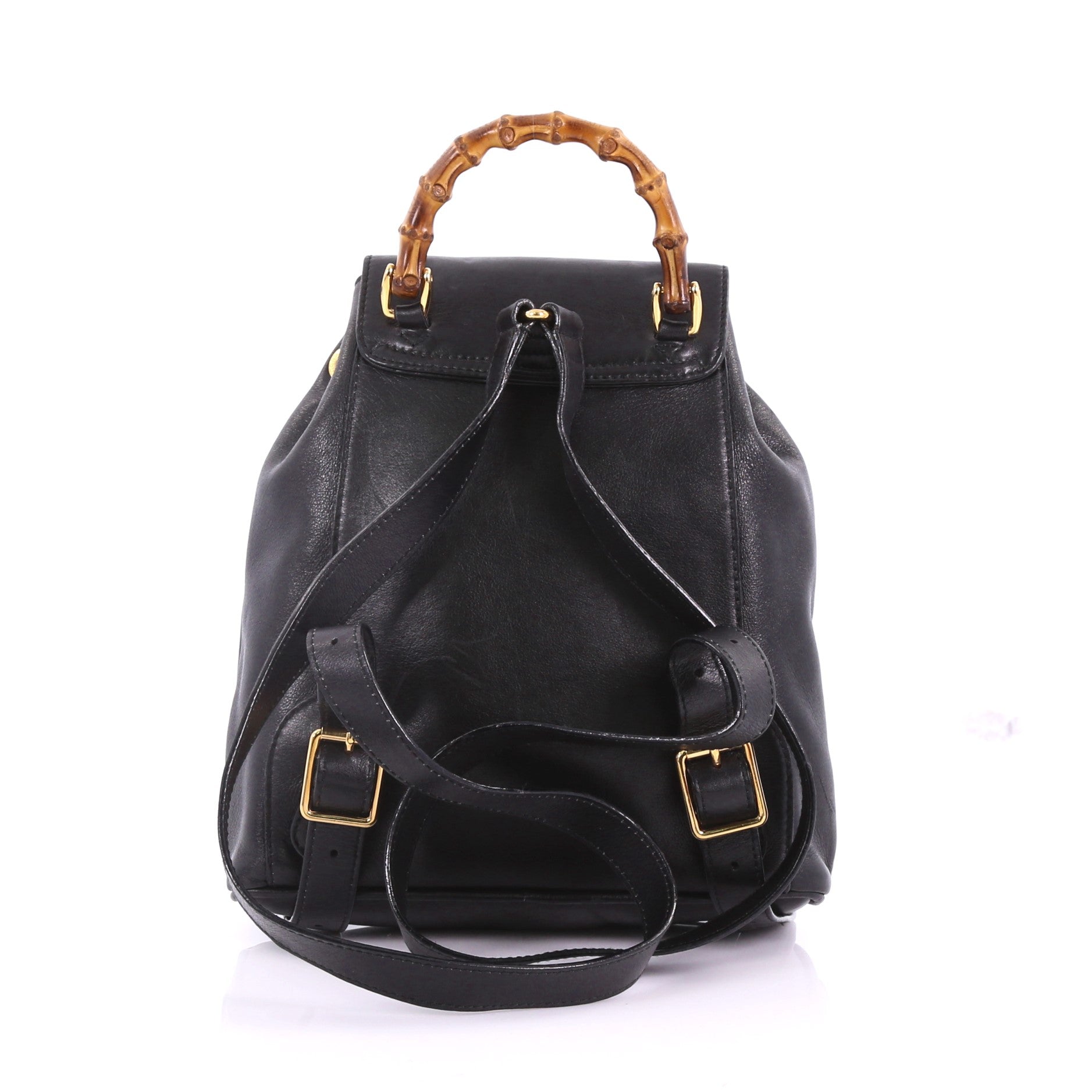 Vintage Bamboo Backpack Leather Mini