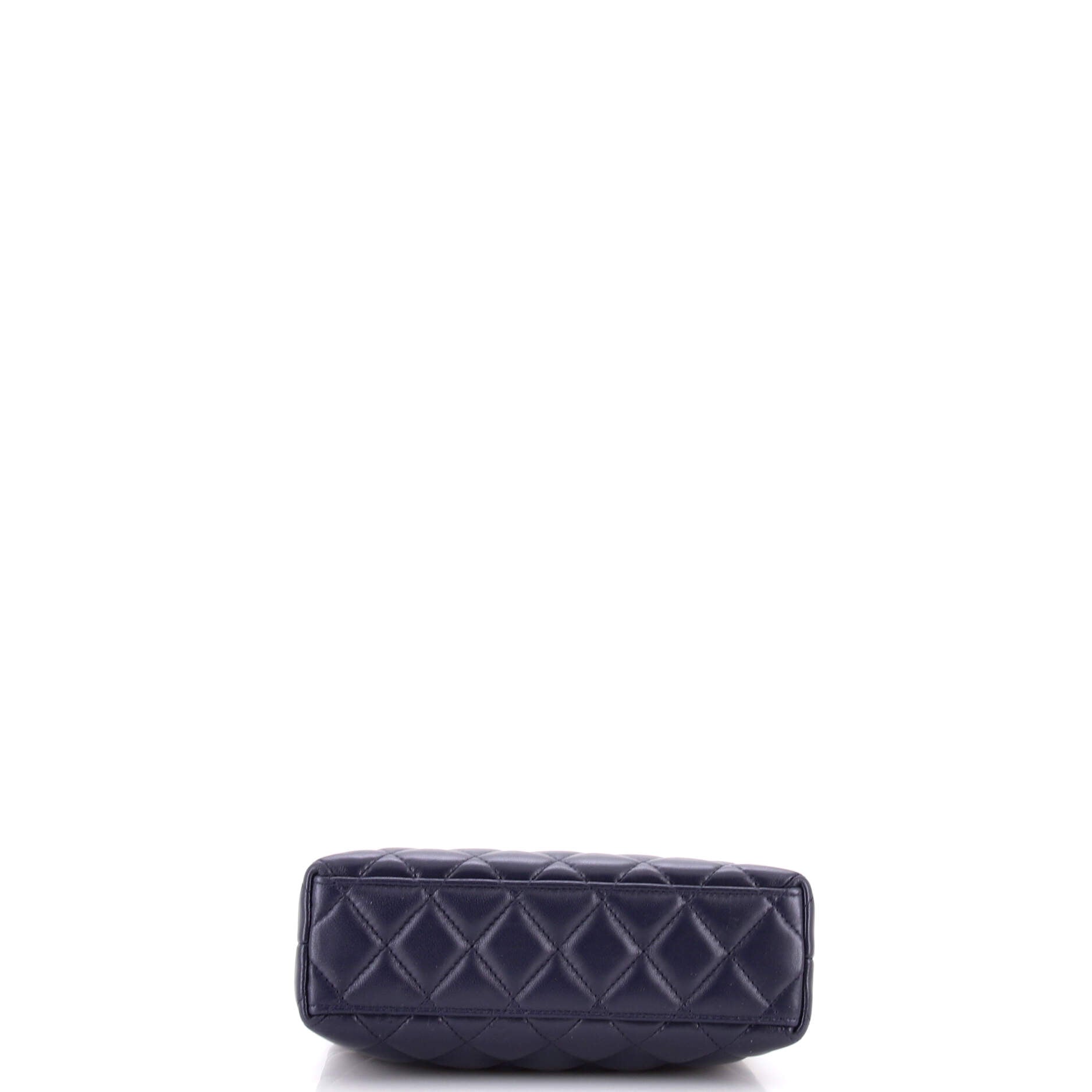 Kelly Top Handle Shopping Bag Quilted Shiny Aged Calfskin Mini