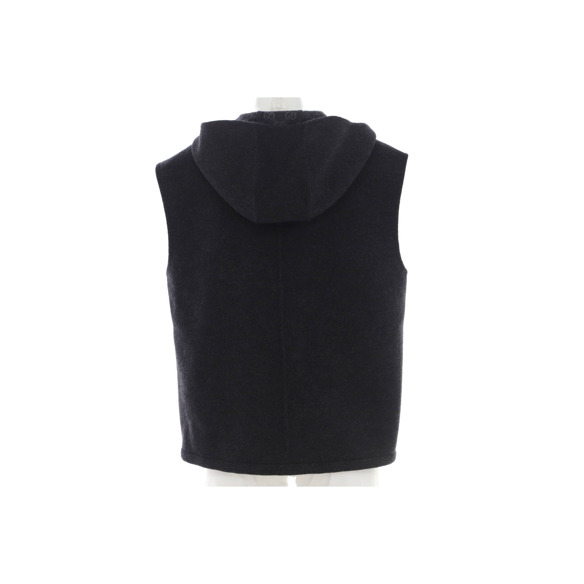 Women's Logo Zip Hooded Vest Wool Blend