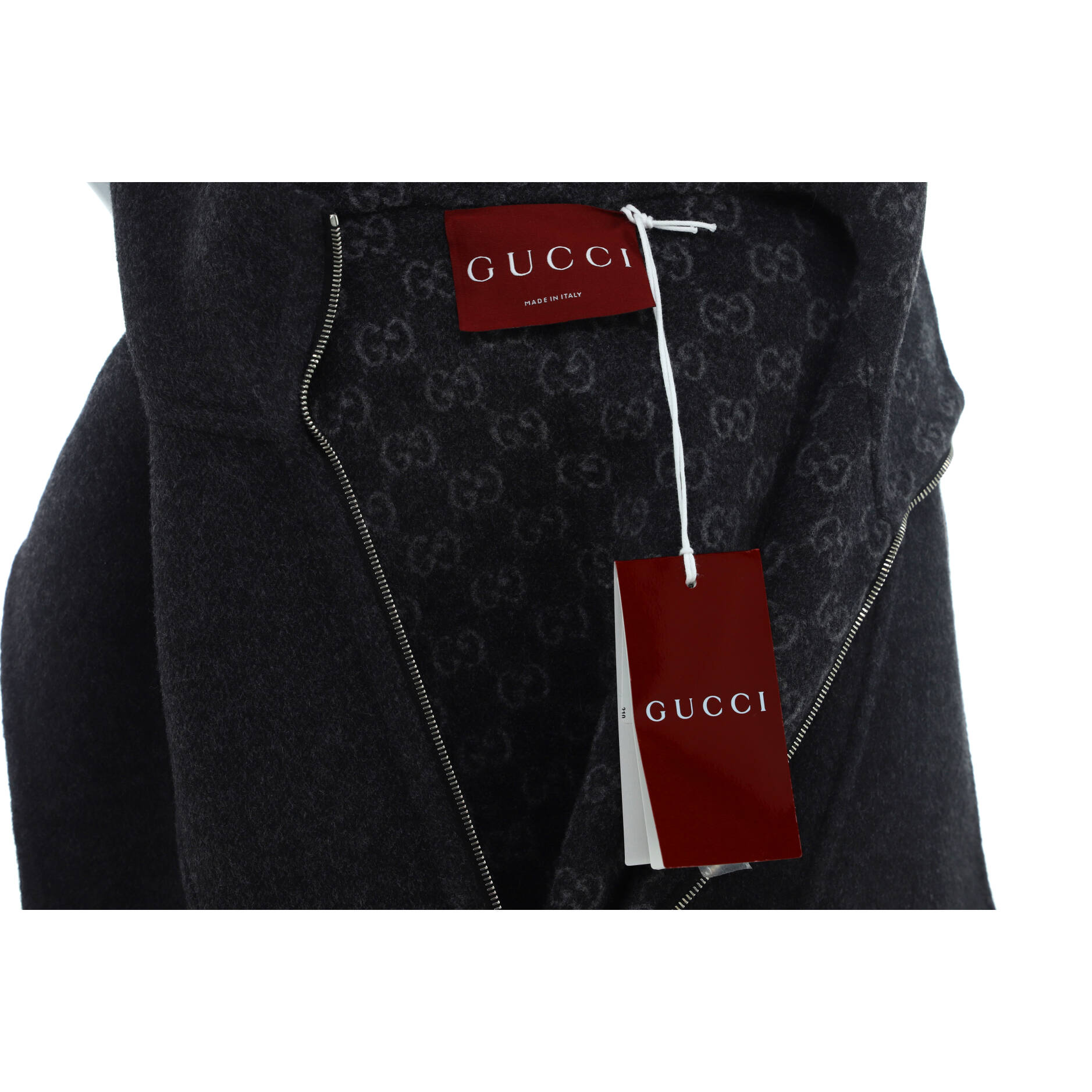 Women's Logo Zip Hooded Vest Wool Blend