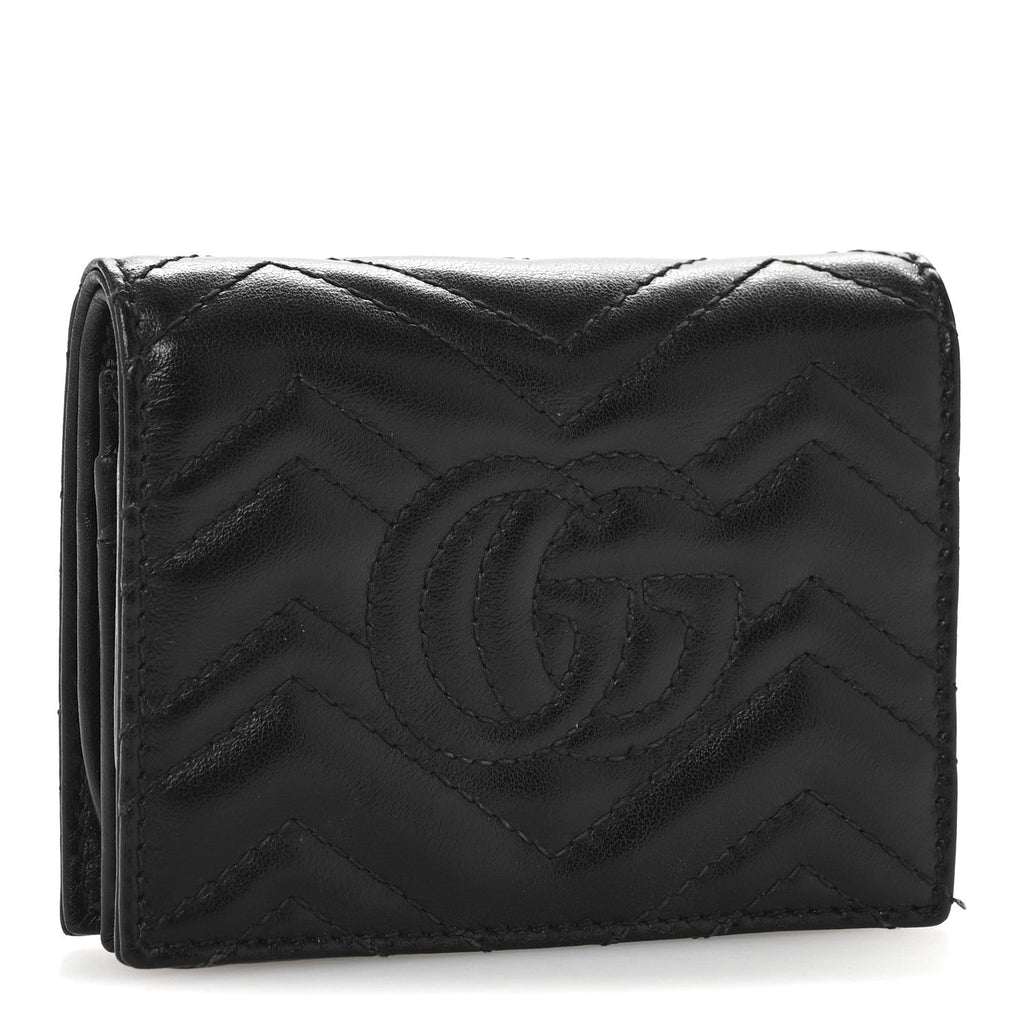 Calfskin Matelasse GG Marmont  Case Wallet Black