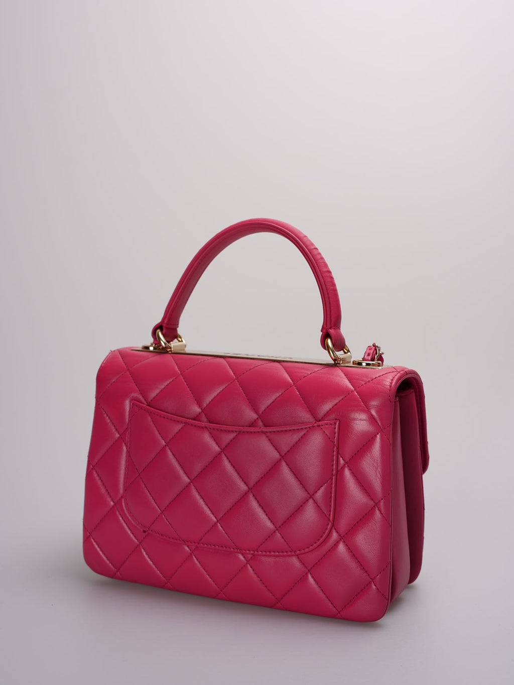 Chanel Small Trendy CC Bag in Hot Pink Lambskin Leather with Gold Hardware
