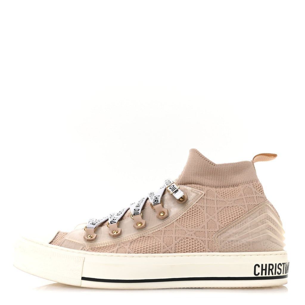 Technical Mesh Cannage Womens Walk'n Dior High Top Sneakers 41 Nude