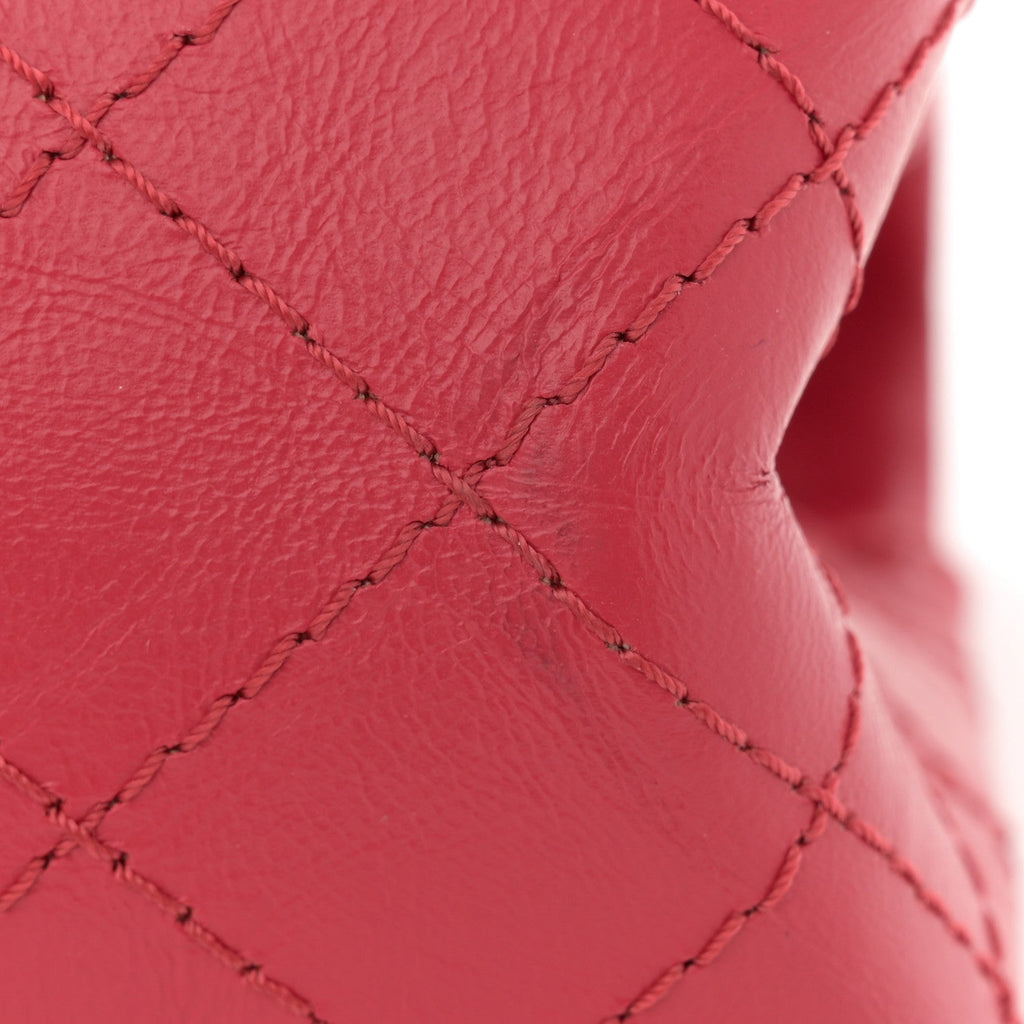 Aged Calfskin Quilted 2.55 Reissue Mini Flap Red