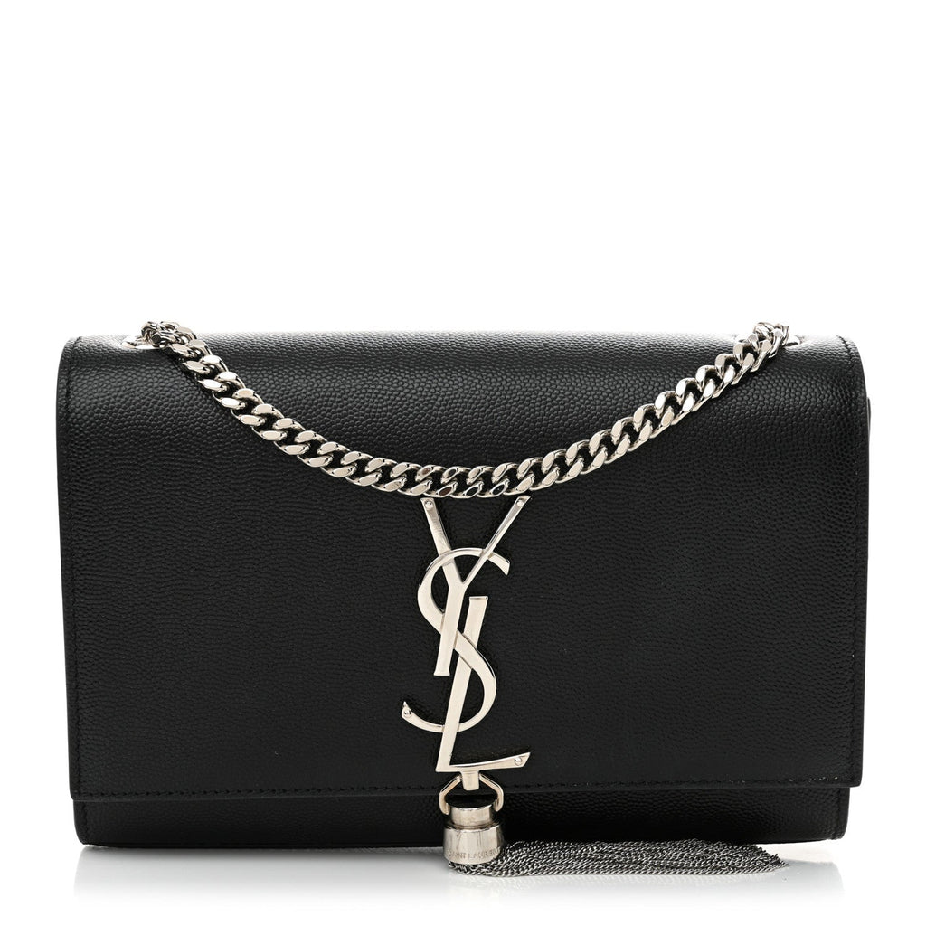 Grain De Poudre Small Classic Monogram Kate Tassel Satchel Black