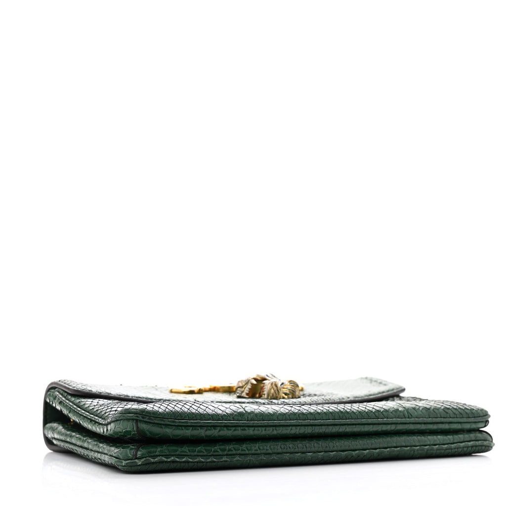 Snakeskin Crystal Medium Rajah Shoulder Bag Emerald Green