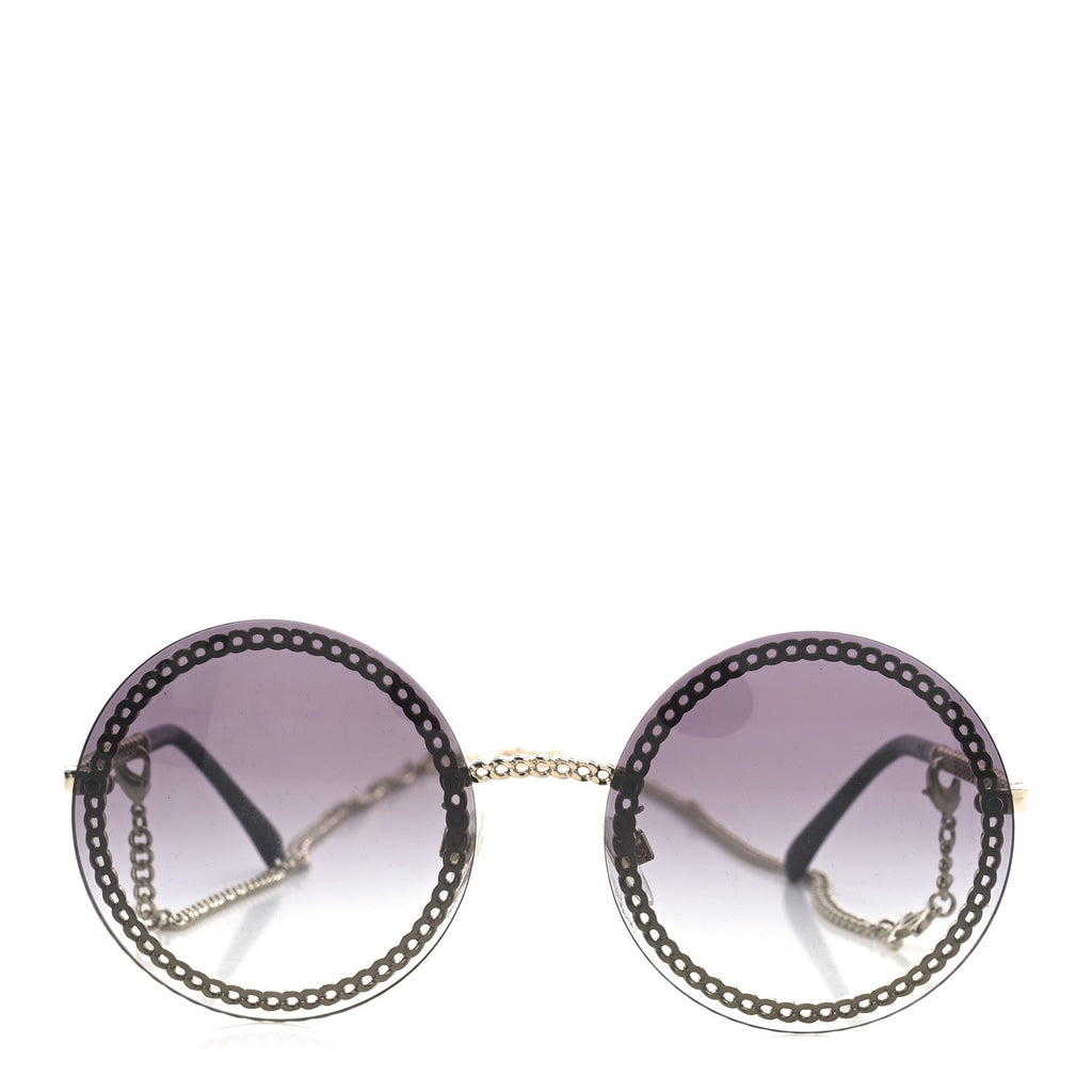 Round Chain Sunglasses 4245 Gold