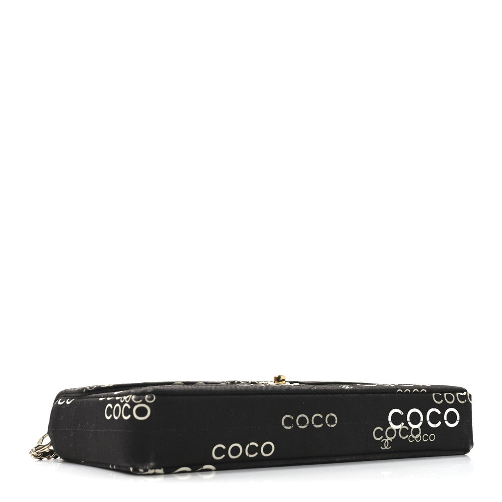 Canvas Square Quilted Coco East West Flap Black