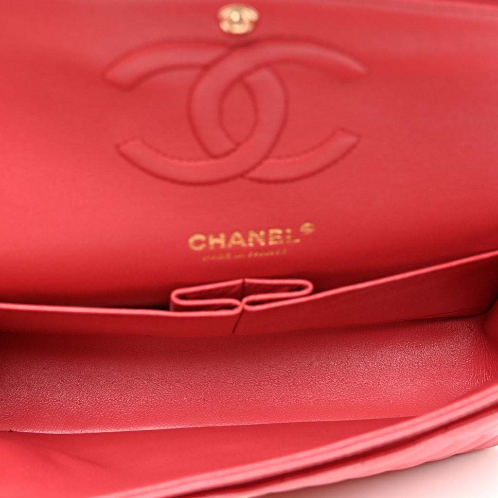 Caviar Quilted Medium Double Flap Pink