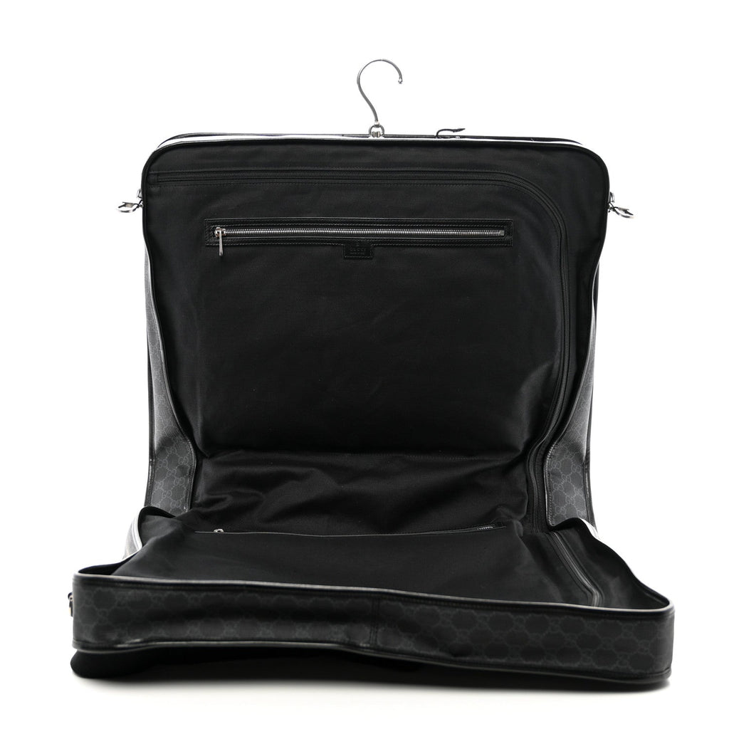 GG Supreme Monogram Azalea Calfskin Retro Interlocking G Garment Bag Black