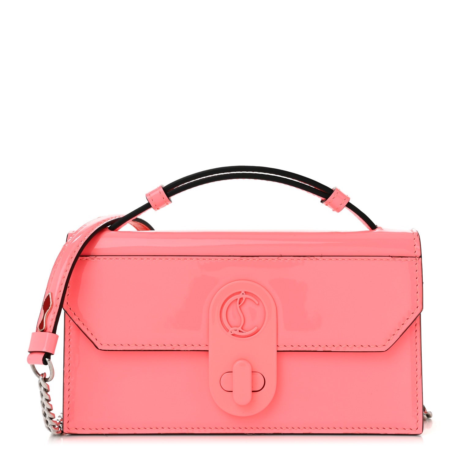 Patent Calfskin Small Elisa Baguette Pink