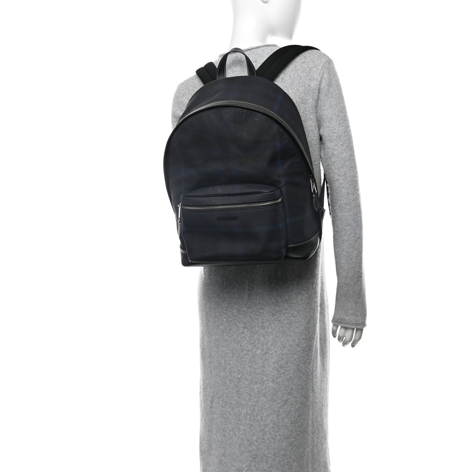 E-Canvas Check Jett Backpack Navy Blue
