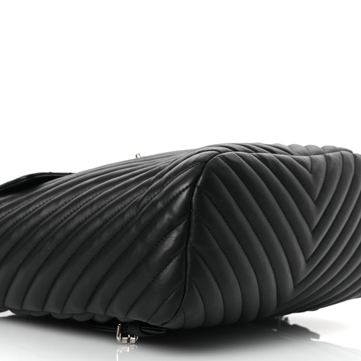 Calfskin Chevron Quilted Large Urban Spirit Backpack Black