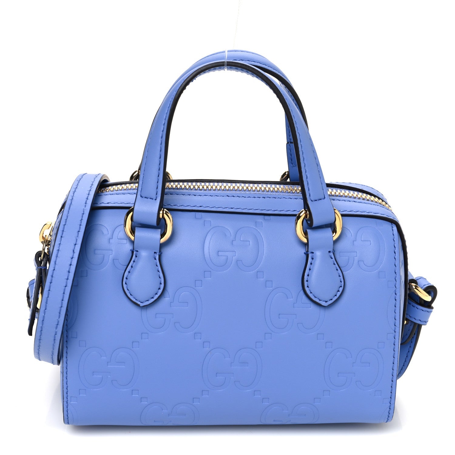 Gilbert Calfskin Jumbo GG Embossed Super Mini Top Handle Bowler Bag Bloom Lavender
