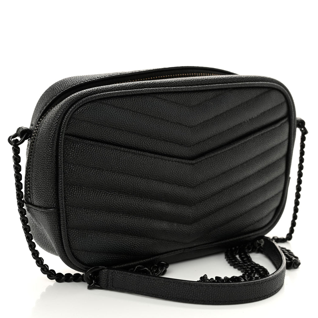 Grain De Poudre Matelasse Monochrome Monogram Mini Lou Camera Bag Black
