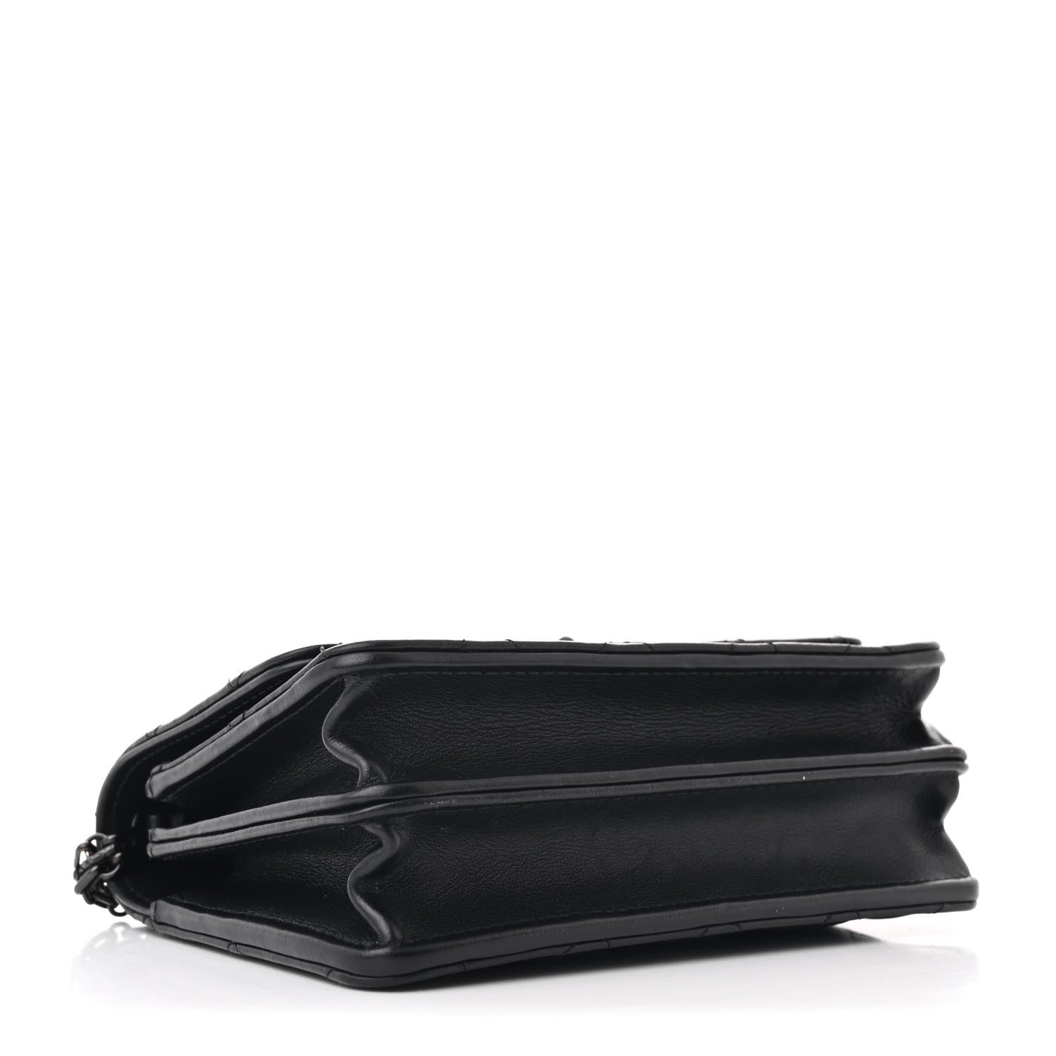 Aged Calfskin Quilted Mini Reissue Wallet On Chain WOC So Black