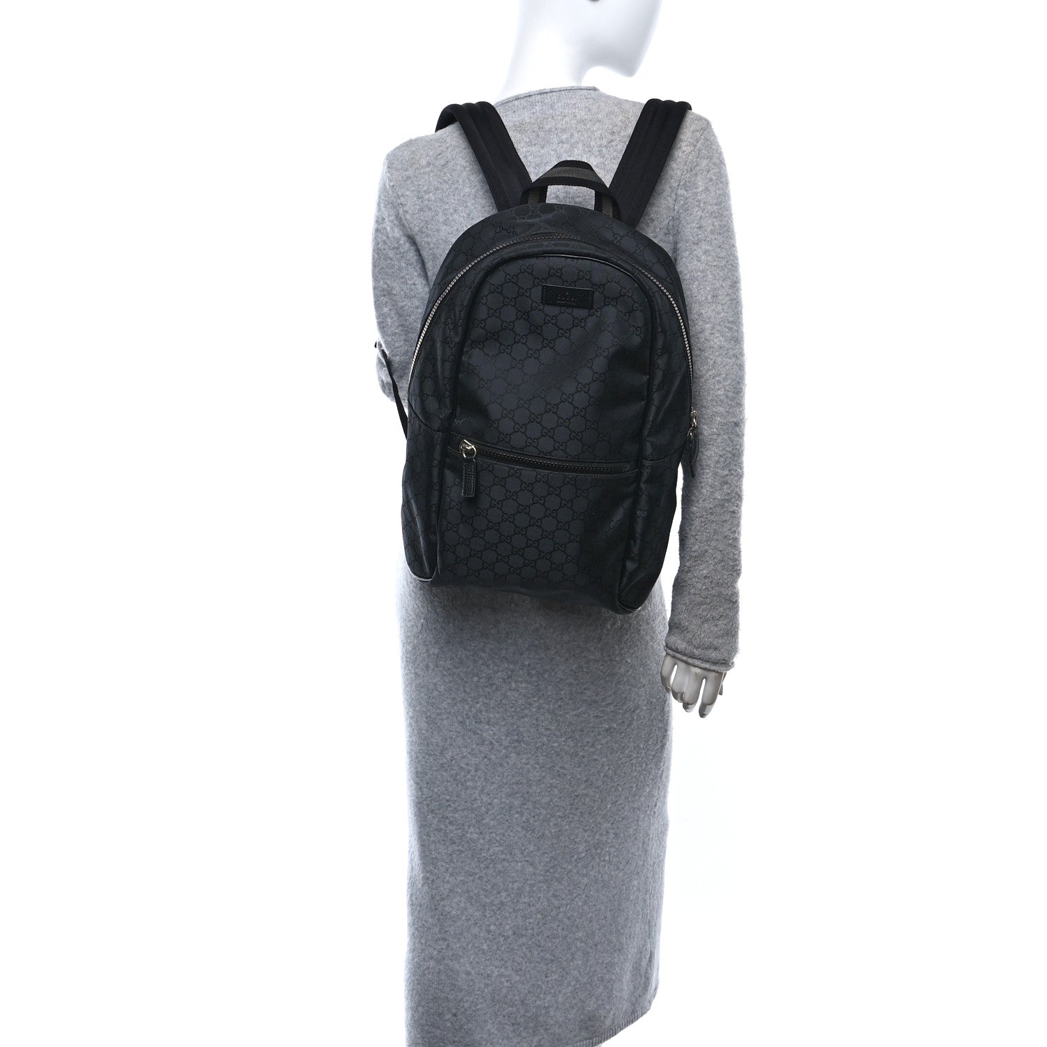 Nylon Monogram Slim Backpack Black
