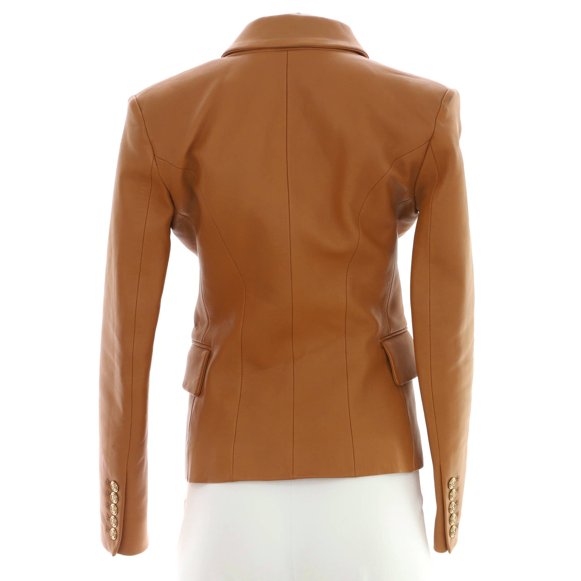 Women's Double Breasted Blazer Leather