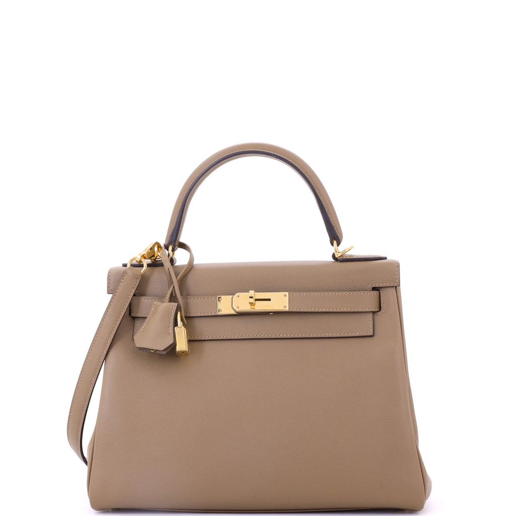 Kelly Handbag Beige De Weimar Evercolor with Gold Hardware 28