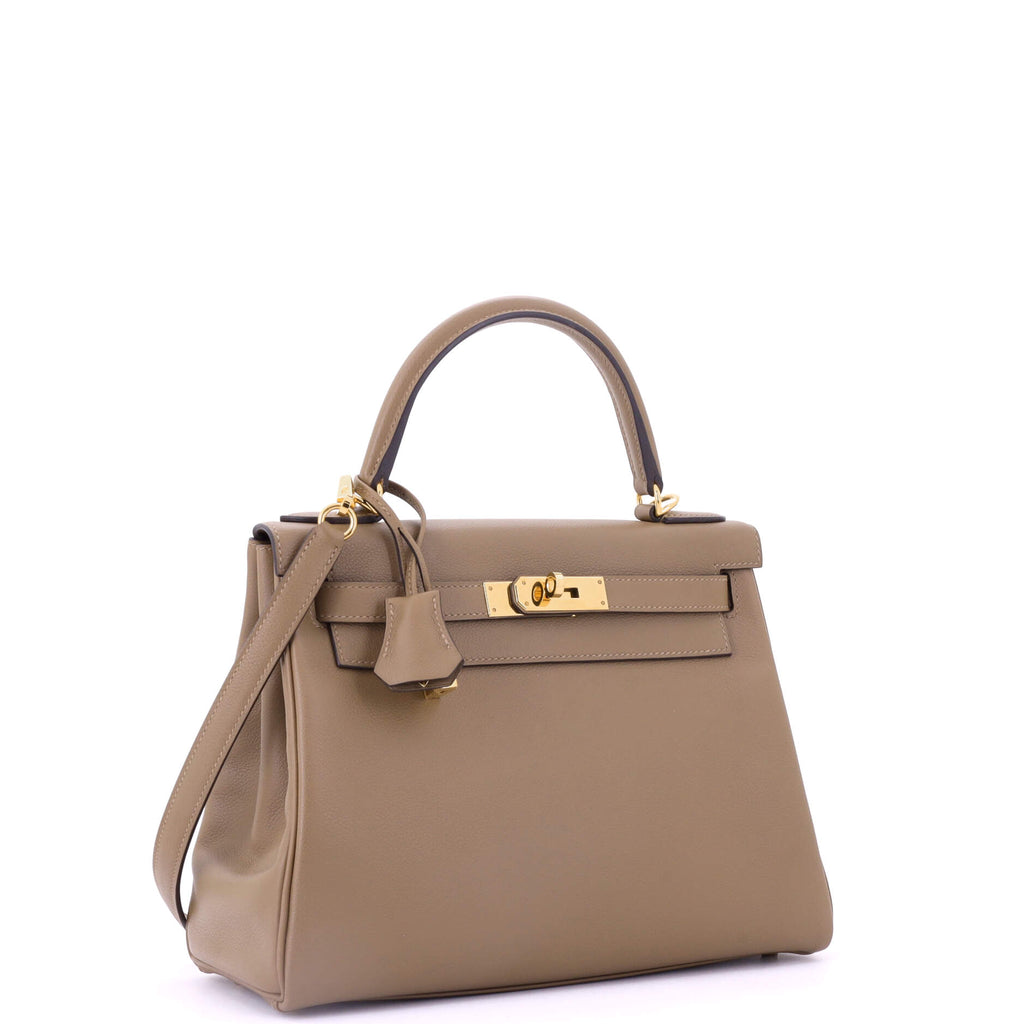 Kelly Handbag Beige De Weimar Evercolor with Gold Hardware 28