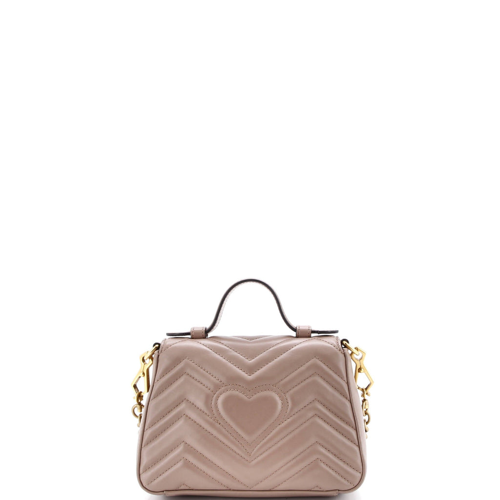 GG Marmont Top Handle Flap Bag Matelasse Leather Mini