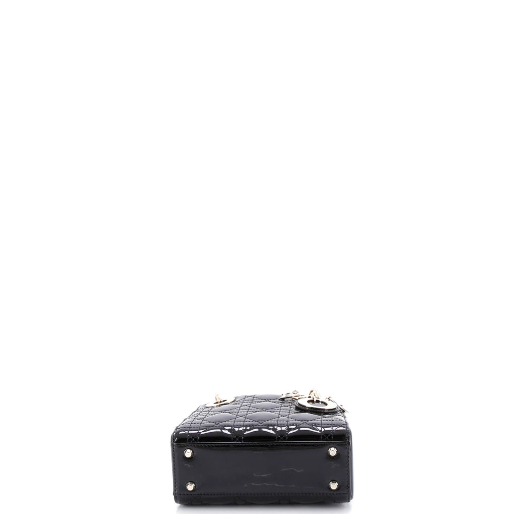 Lady Dior Chain Bag Cannage Quilt Patent Mini