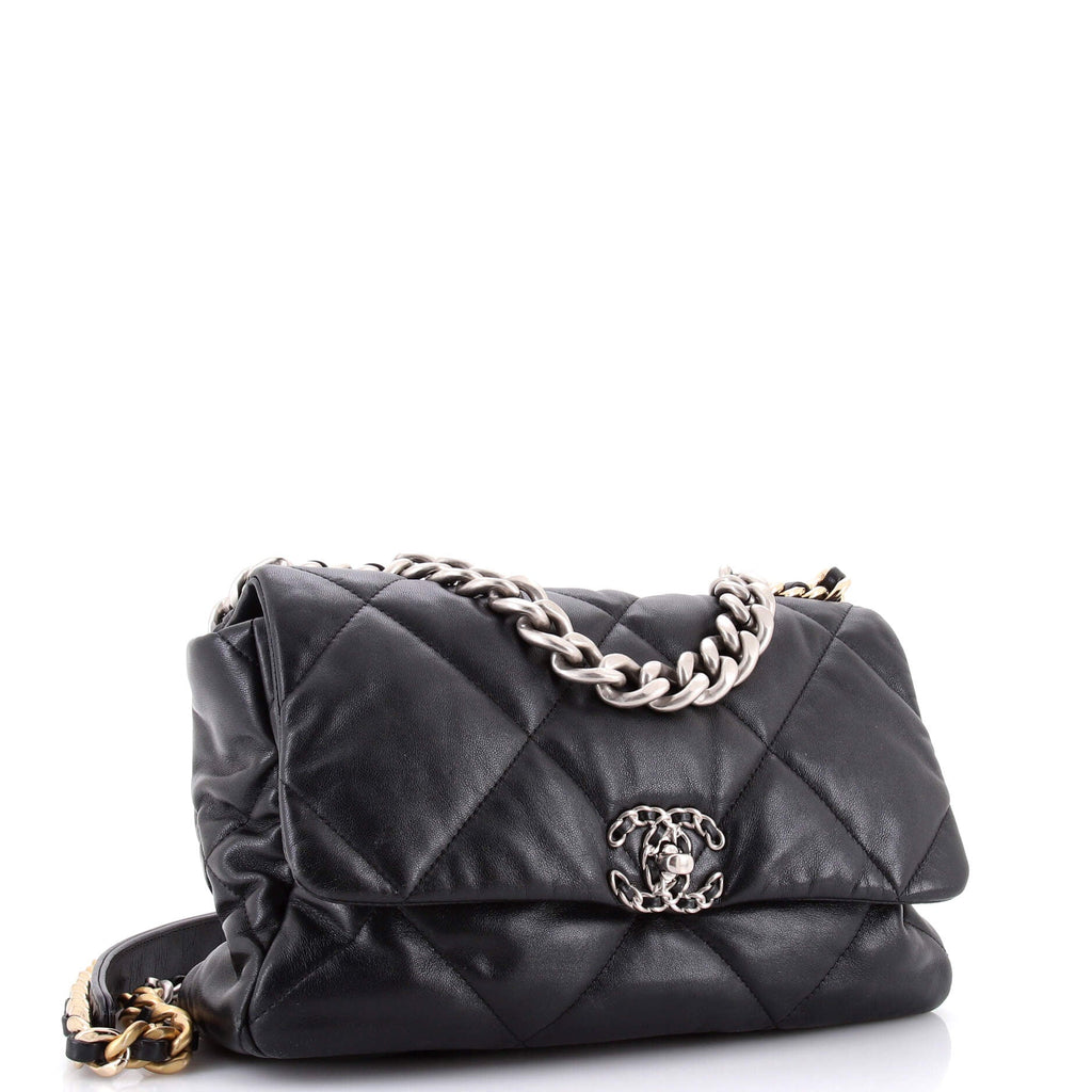 19 Flap Bag Quilted Leather Large