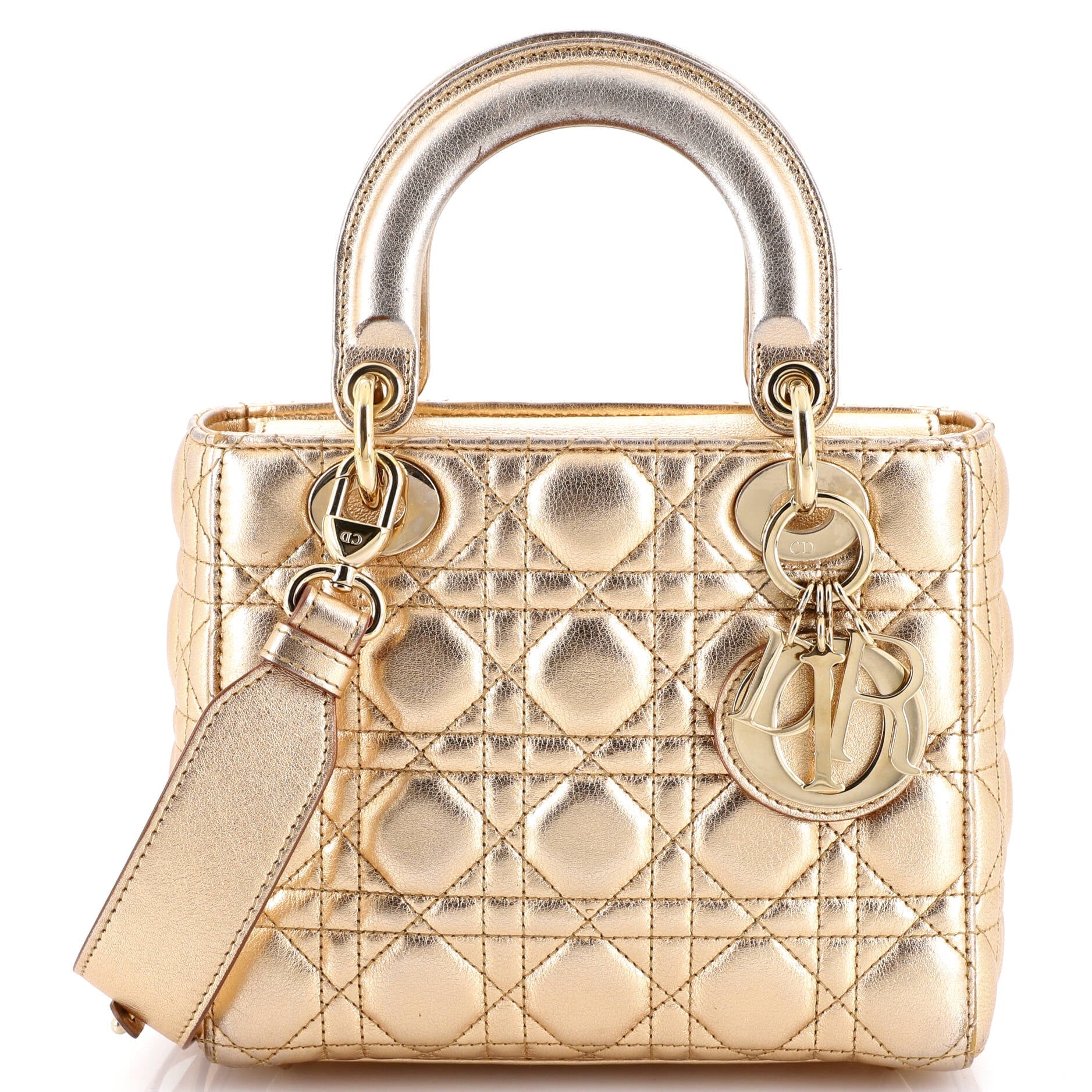 My ABCDior Lady Dior Bag Metallic Cannage Quilt Leather