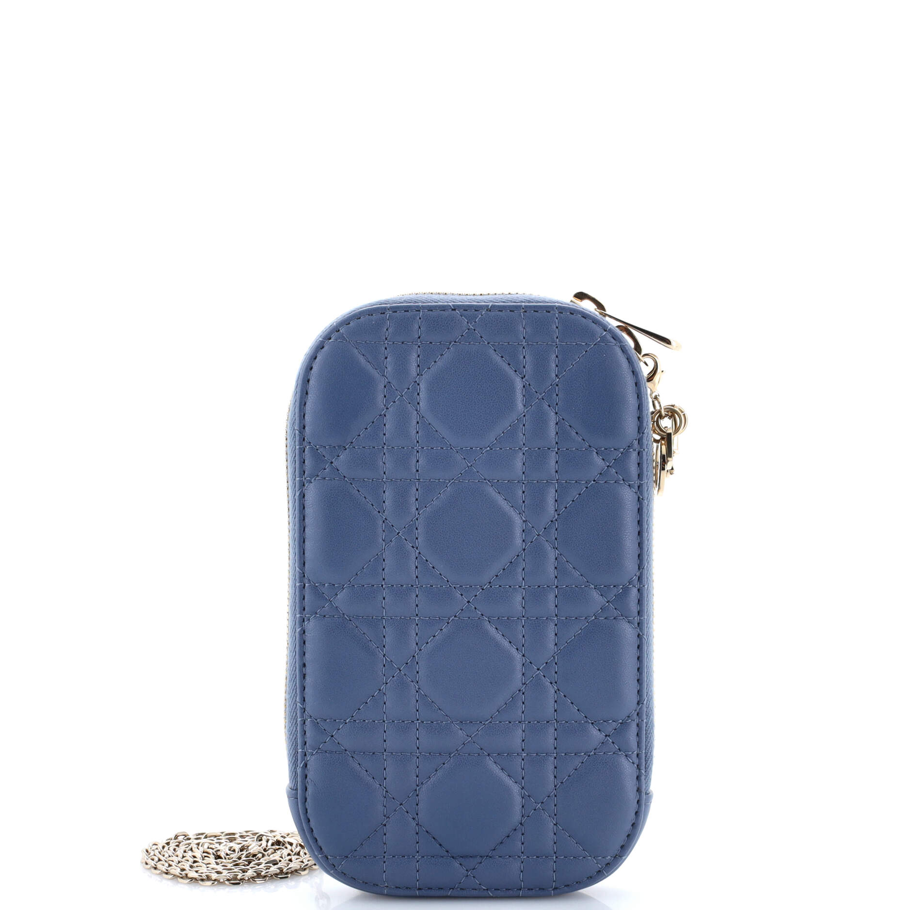 Lady Dior Phone Holder on Chain Cannage Quilt Lambskin