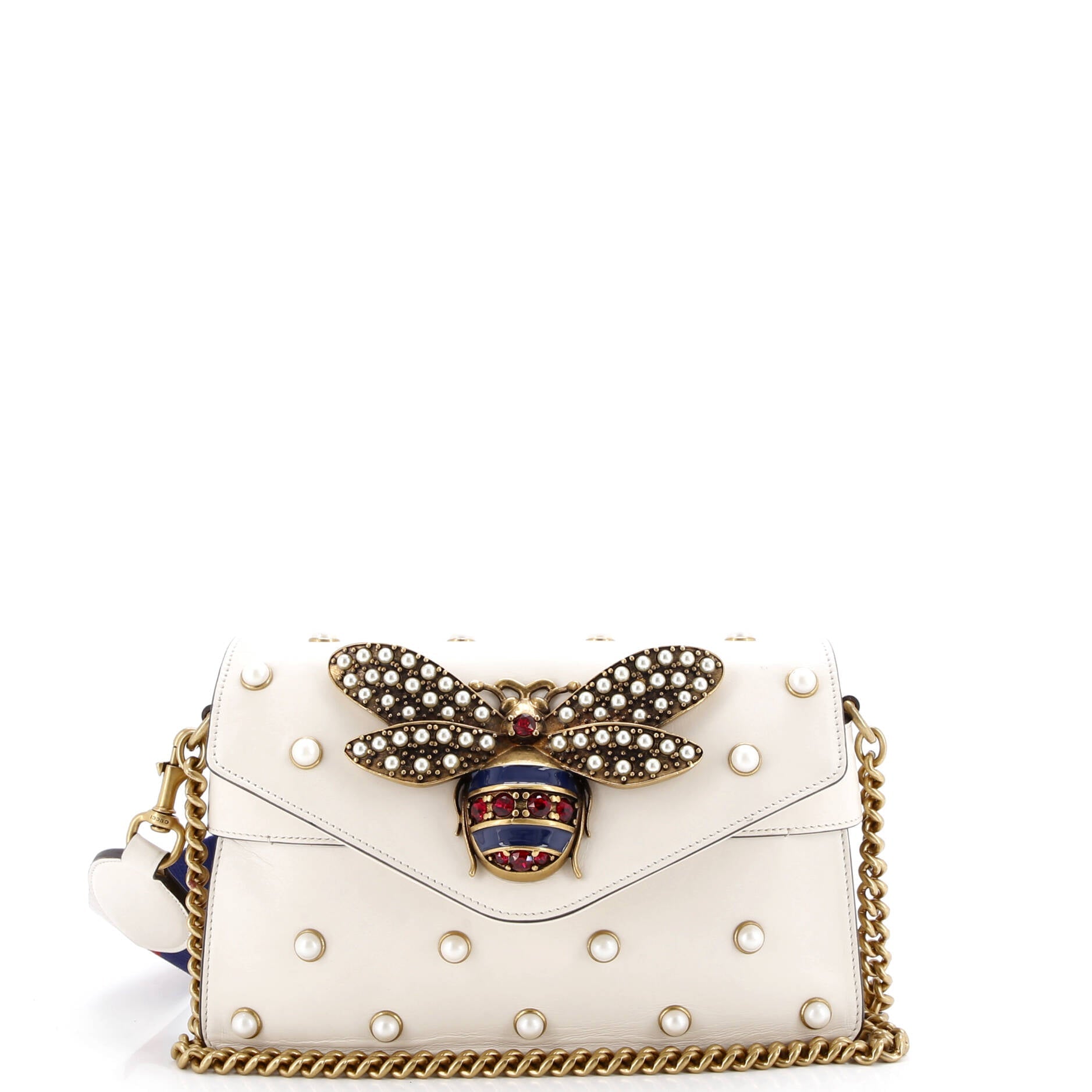 Broadway Pearly Bee Shoulder Bag Embellished Leather Mini