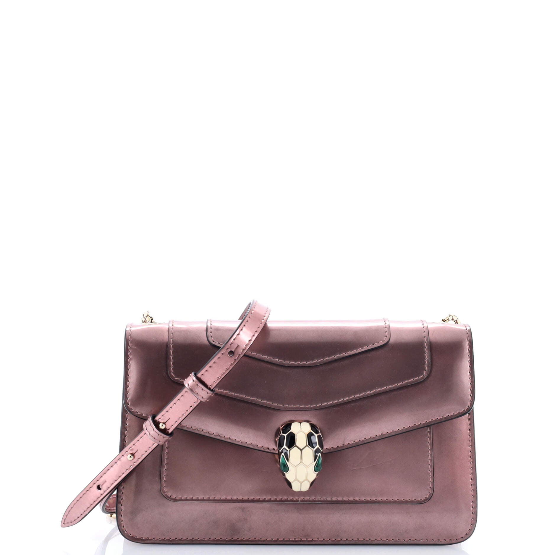 Serpenti Forever Shoulder Bag Metallic Leather Small