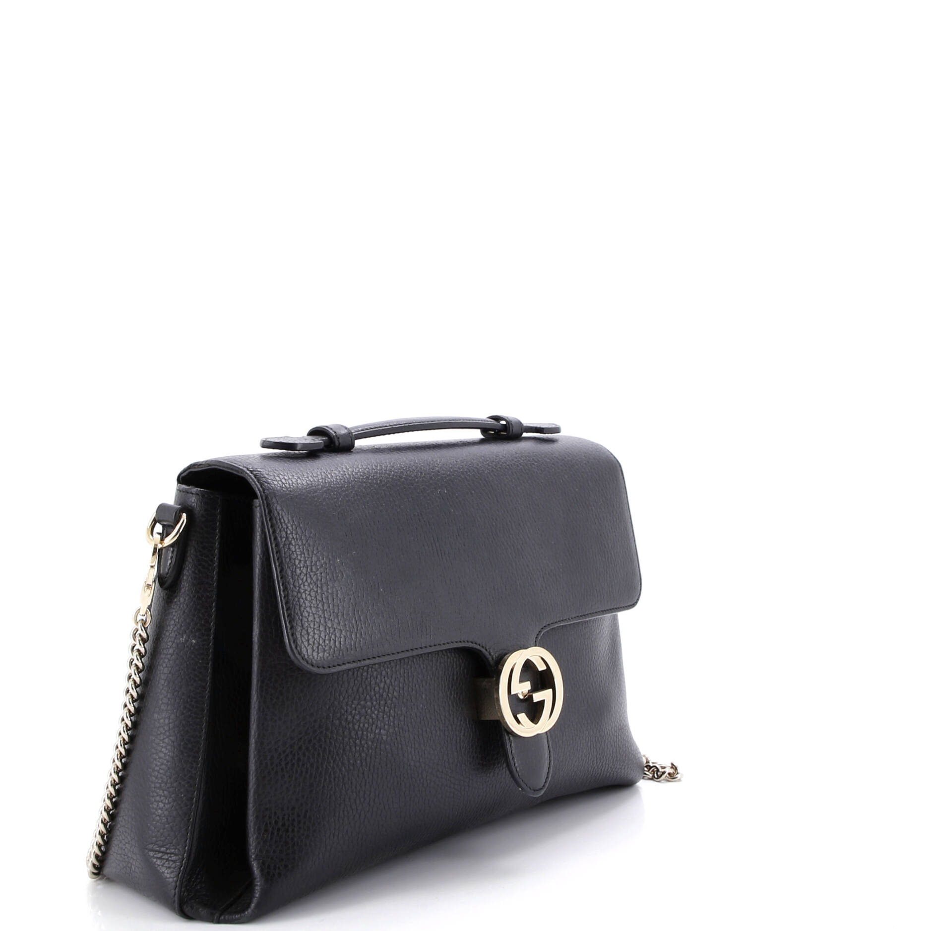 Interlocking Top Handle Bag Leather Medium