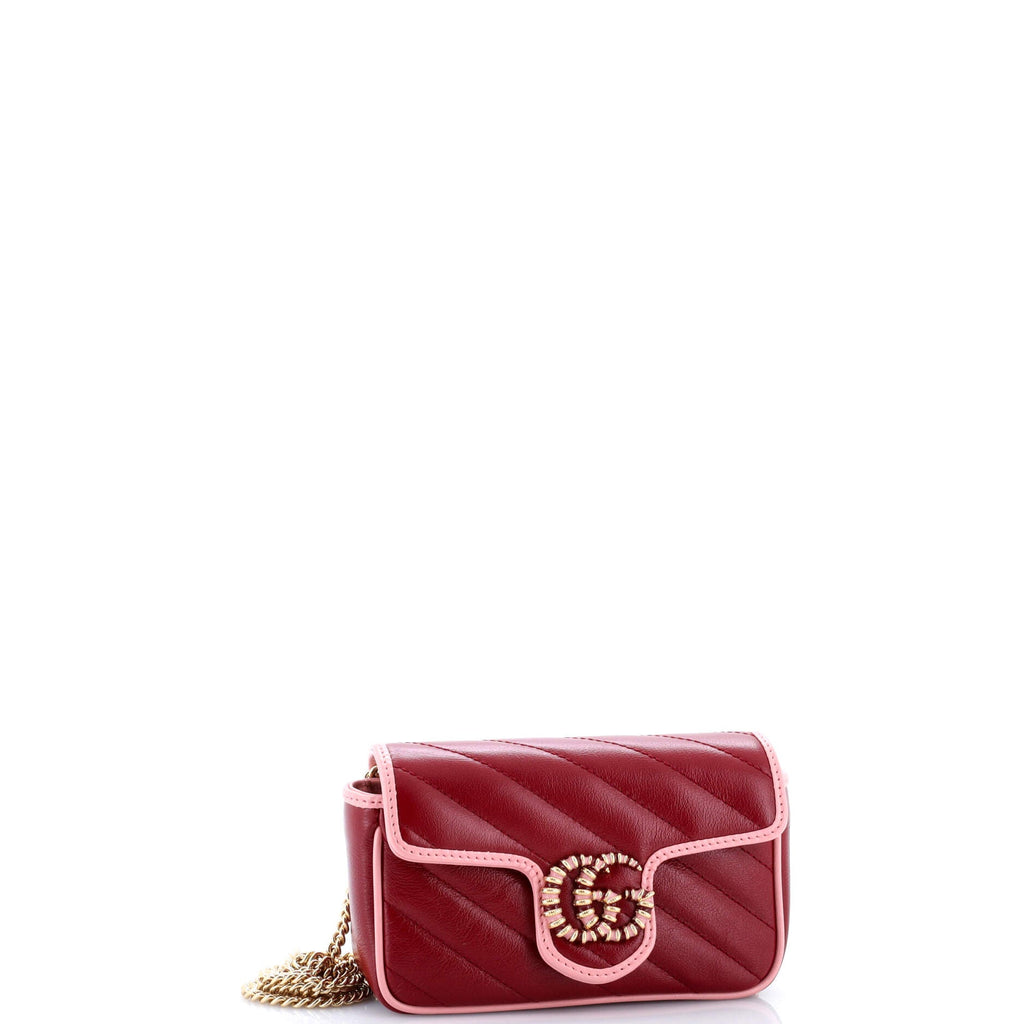 GG Marmont Flap Bag Diagonal Quilted Leather Super Mini