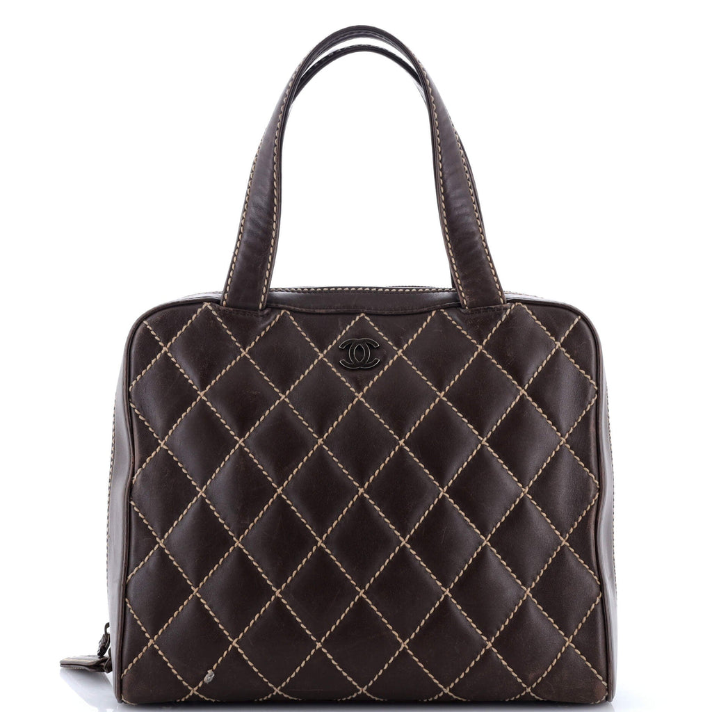 Surpique Zip Around Satchel Quilted Leather Medium
