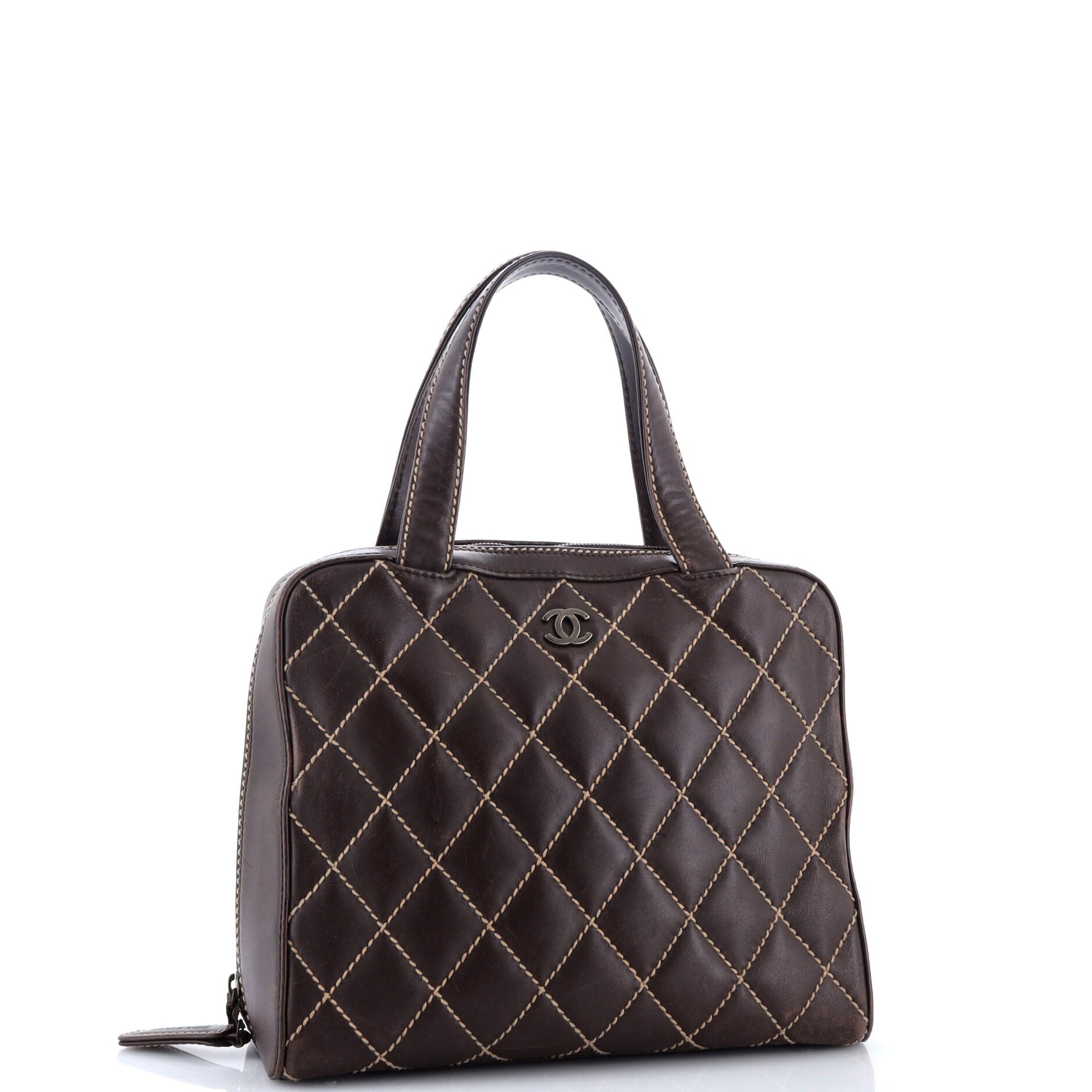 Surpique Zip Around Satchel Quilted Leather Medium