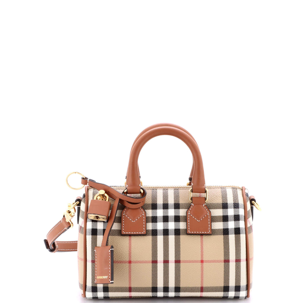 Bowling Bag Vintage Check Coated Canvas Mini