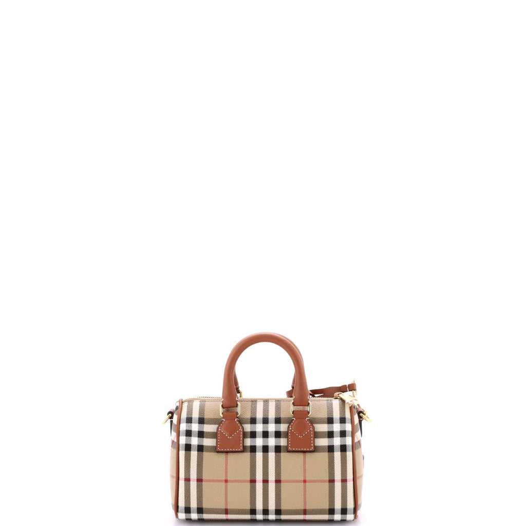 Bowling Bag Vintage Check Coated Canvas Mini