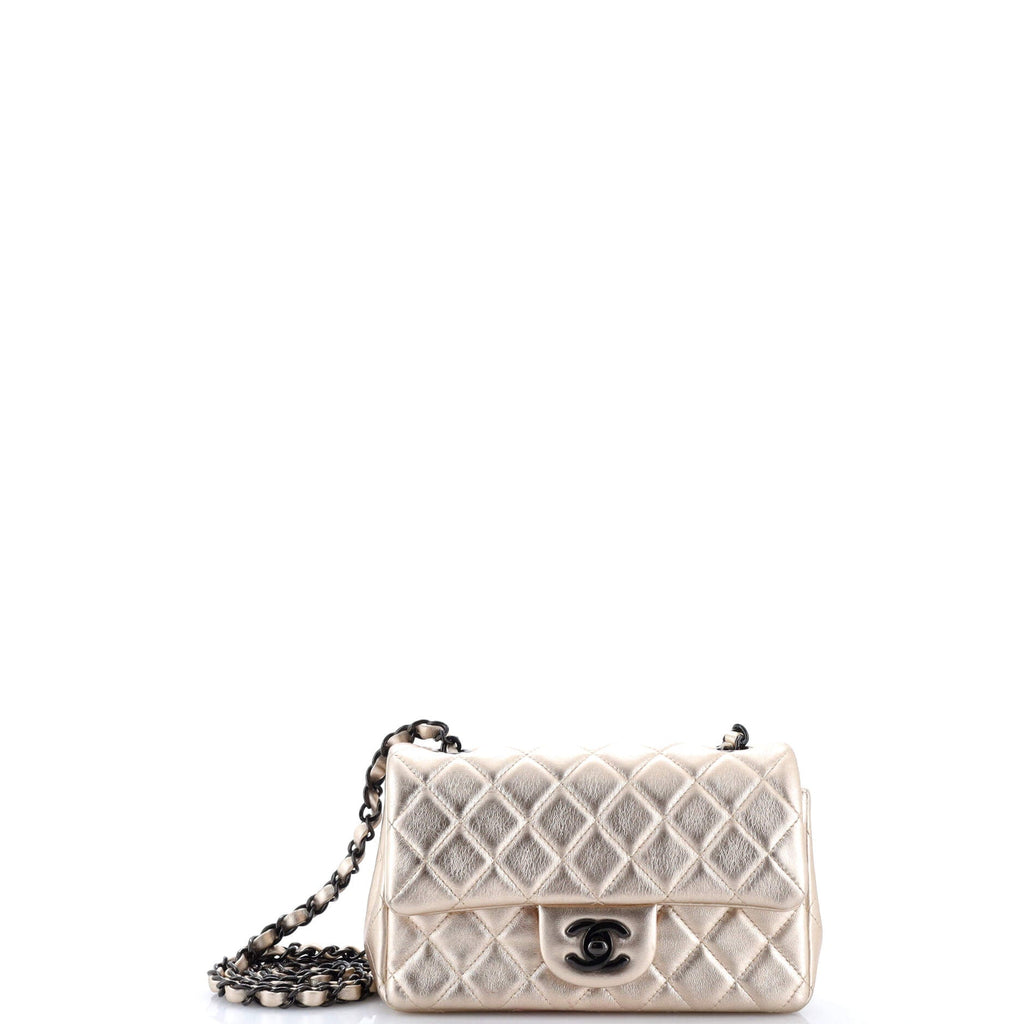 Classic Single Flap Bag Quilted Metallic Lambskin Mini